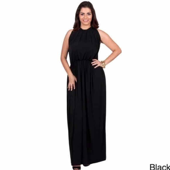 KOH KOH Black KeyHole Slimming Maxi Dress 2 - Picture 4 of 15